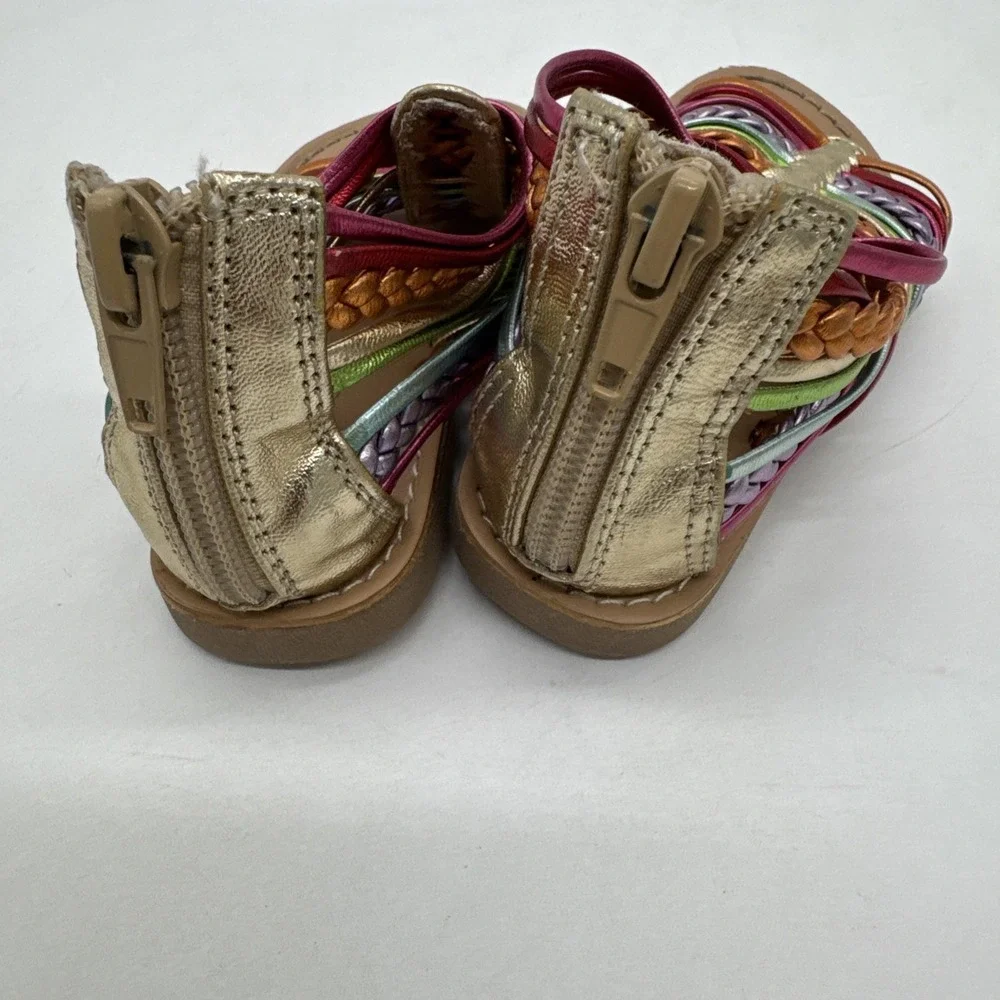 Olive & Edie Multi  Color Sandal Metallic 6M Zip Back Ankle